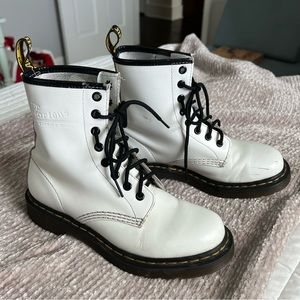 Dr. Martens White Lace Up Boots